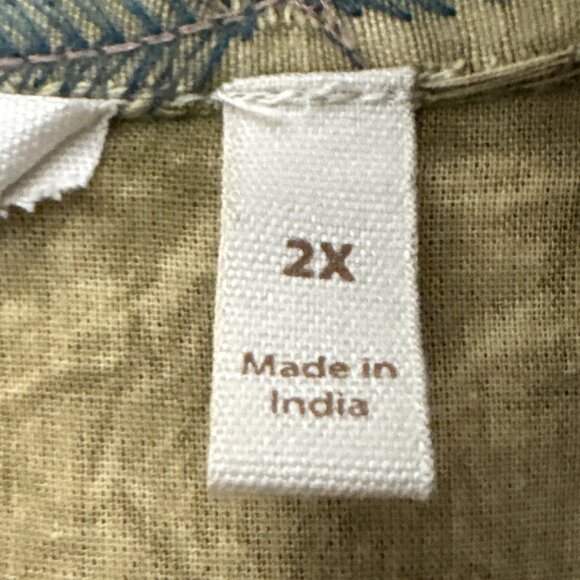 Soft Surroundings Women's Plus 2X Embroidered Single Toggle Jacket Gold Floral - Picture 10 of 14